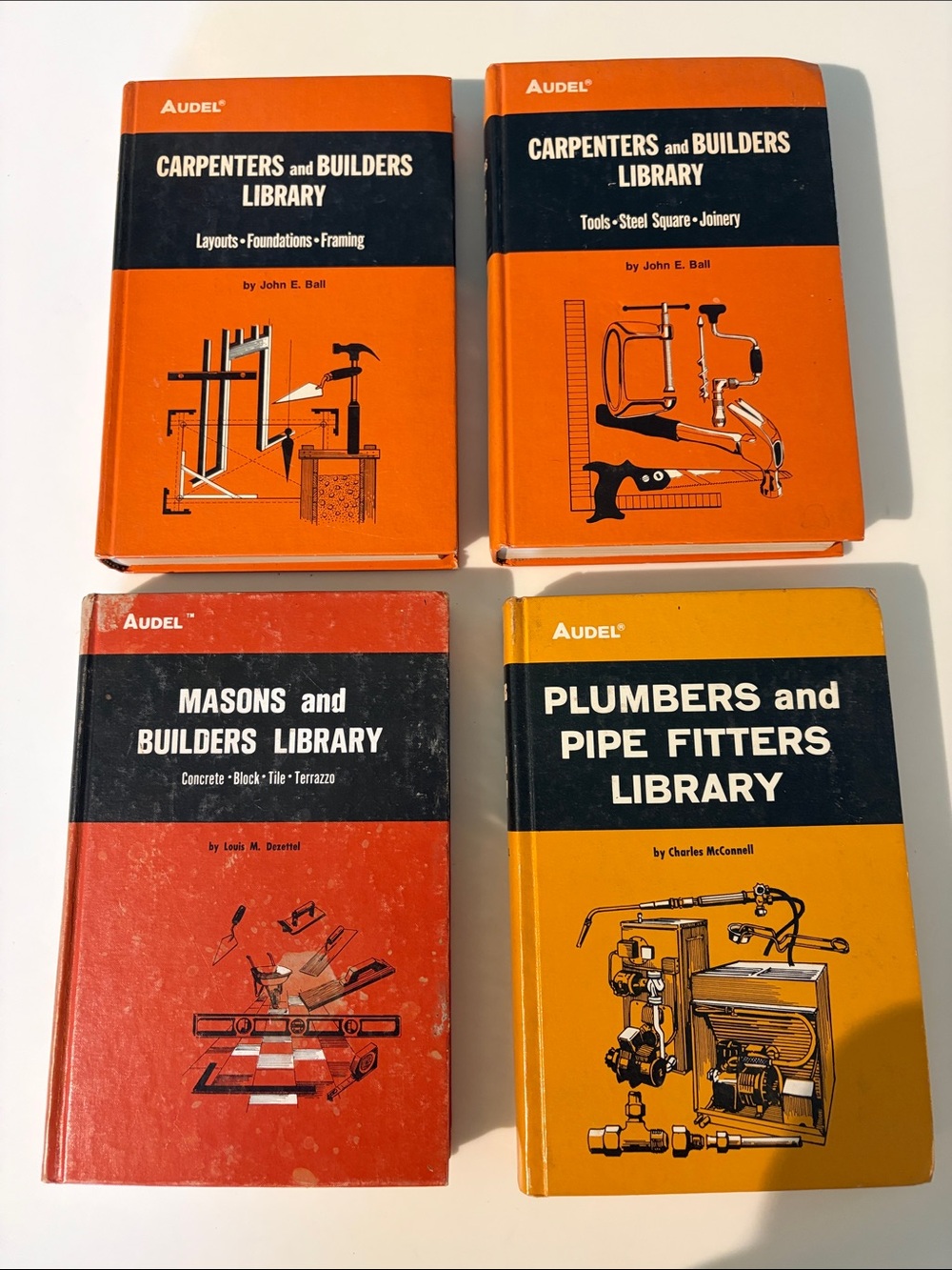 Vintage AUDEL Carpenters, Masons, Plumbers/Pipefitters & Builders Library books